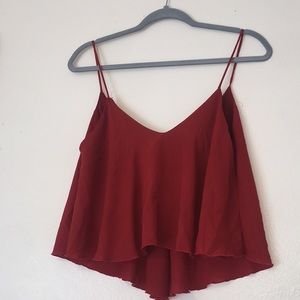 Red crop tank